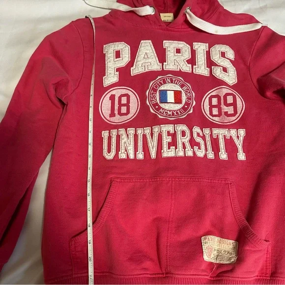 Paris University Women's Red Hoodie - Picture 8 of 16